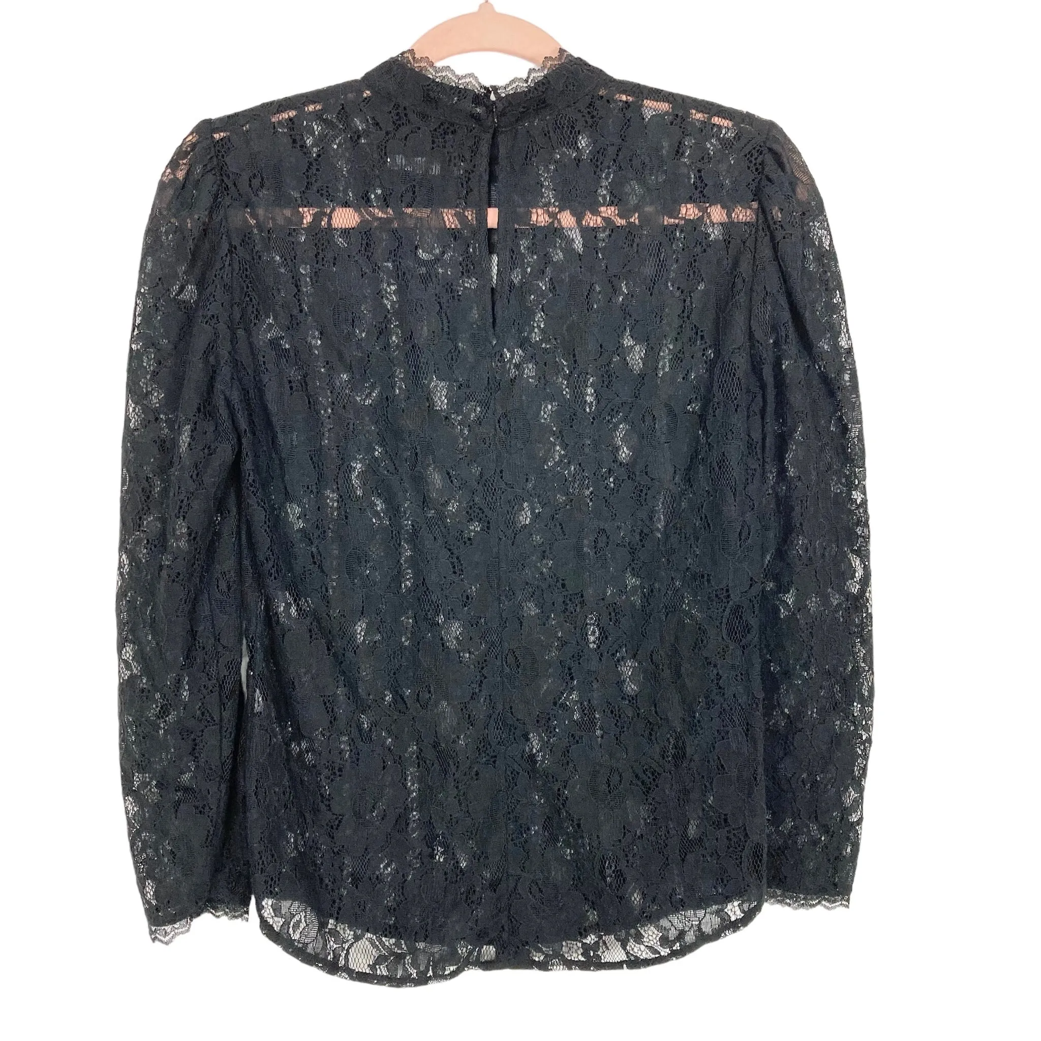 Reformation Black Lace Mock Neck Top- Size S