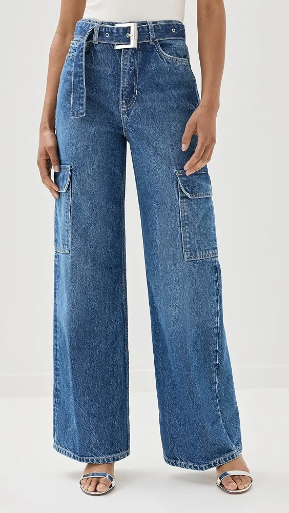 Reformation   Cary Belted Cargo High Rise Slouchy Jeans 