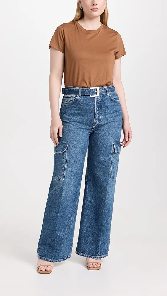 Reformation   Cary Belted Cargo High Rise Slouchy Jeans 