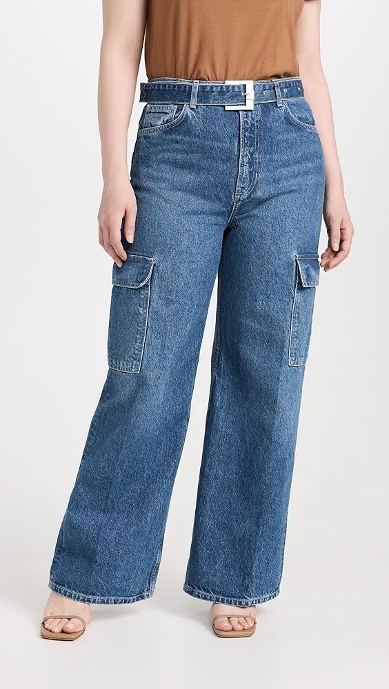 Reformation   Cary Belted Cargo High Rise Slouchy Jeans 