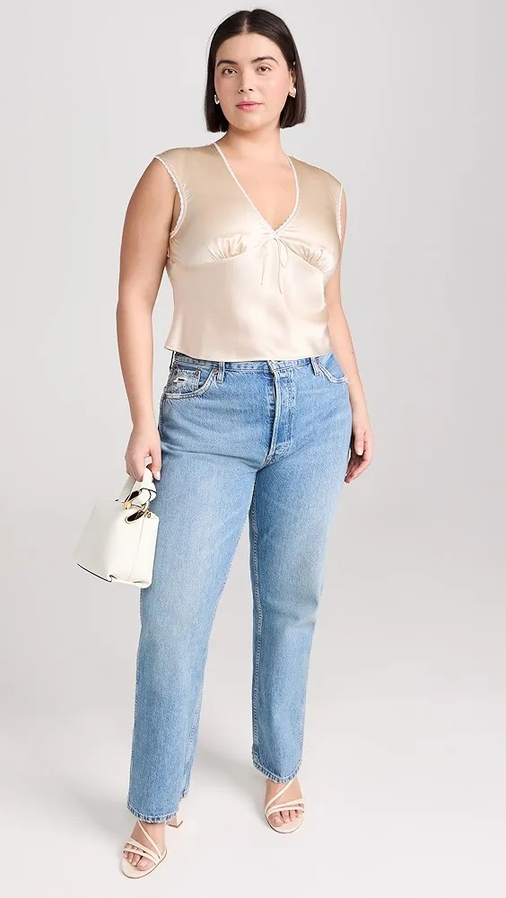 Reformation   Cherry Silk Top 