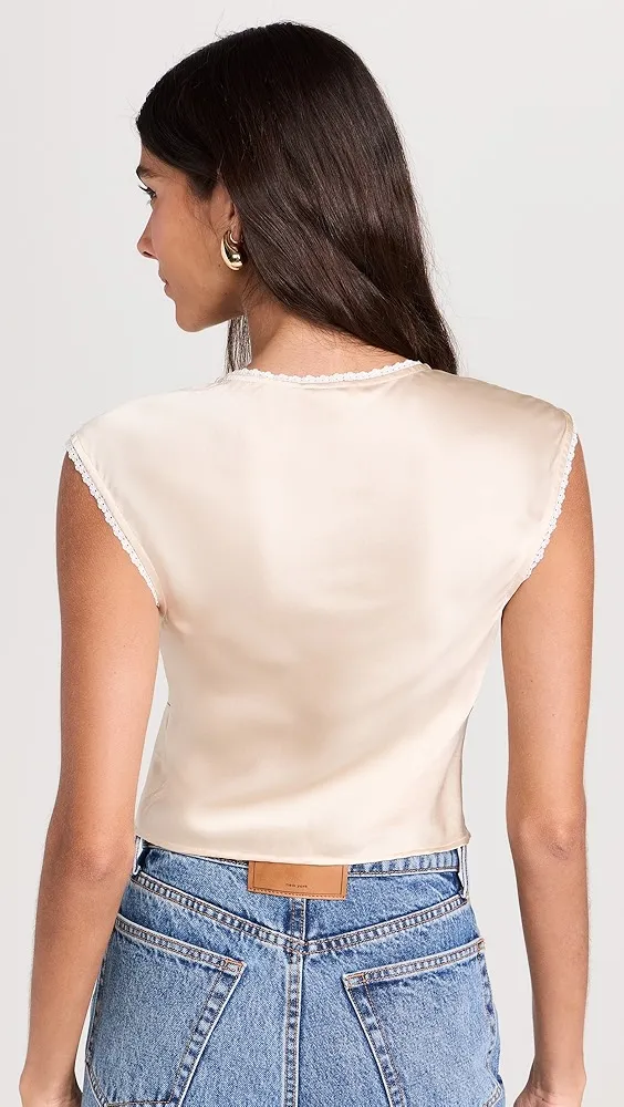 Reformation   Cherry Silk Top 