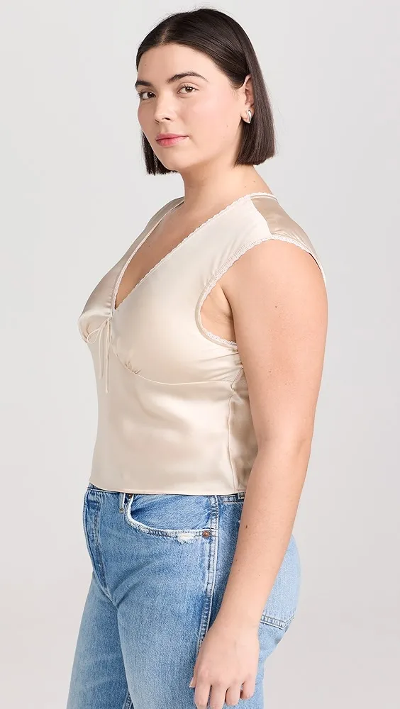 Reformation   Cherry Silk Top 