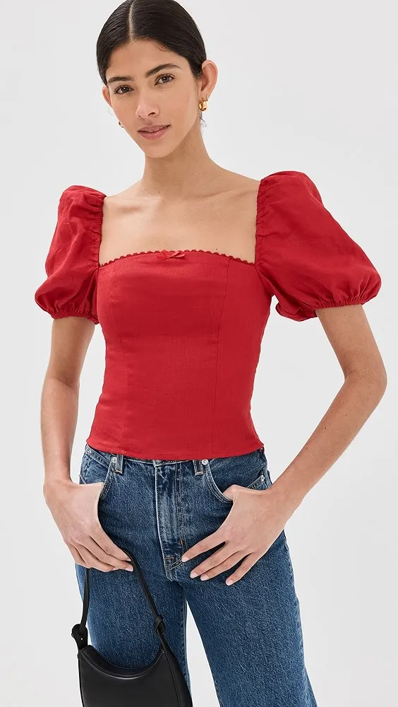 Reformation   Marella Linen Top 