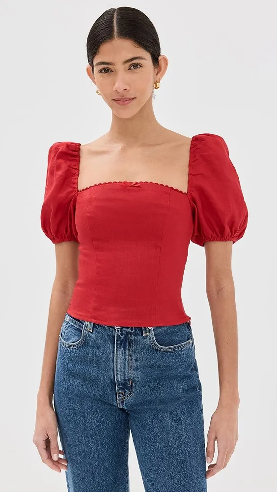 Reformation   Marella Linen Top 