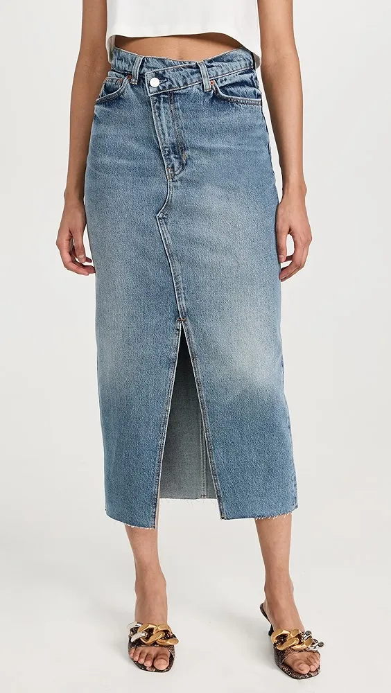 Reformation   Nila Long Denim Skirt 