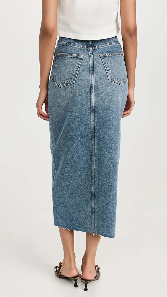 Reformation   Nila Long Denim Skirt 