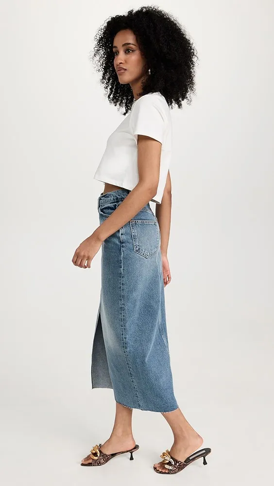 Reformation   Nila Long Denim Skirt 