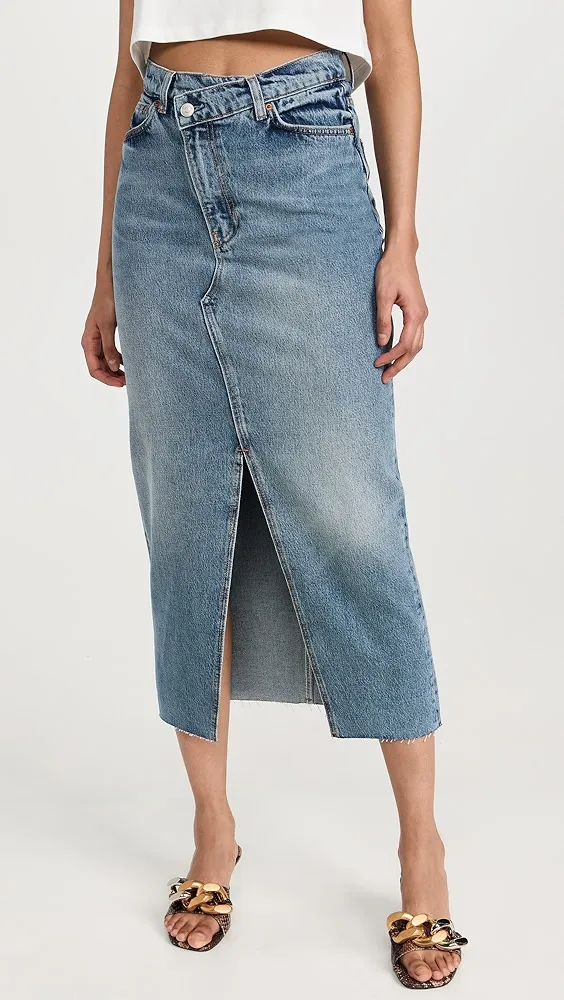 Reformation   Nila Long Denim Skirt 