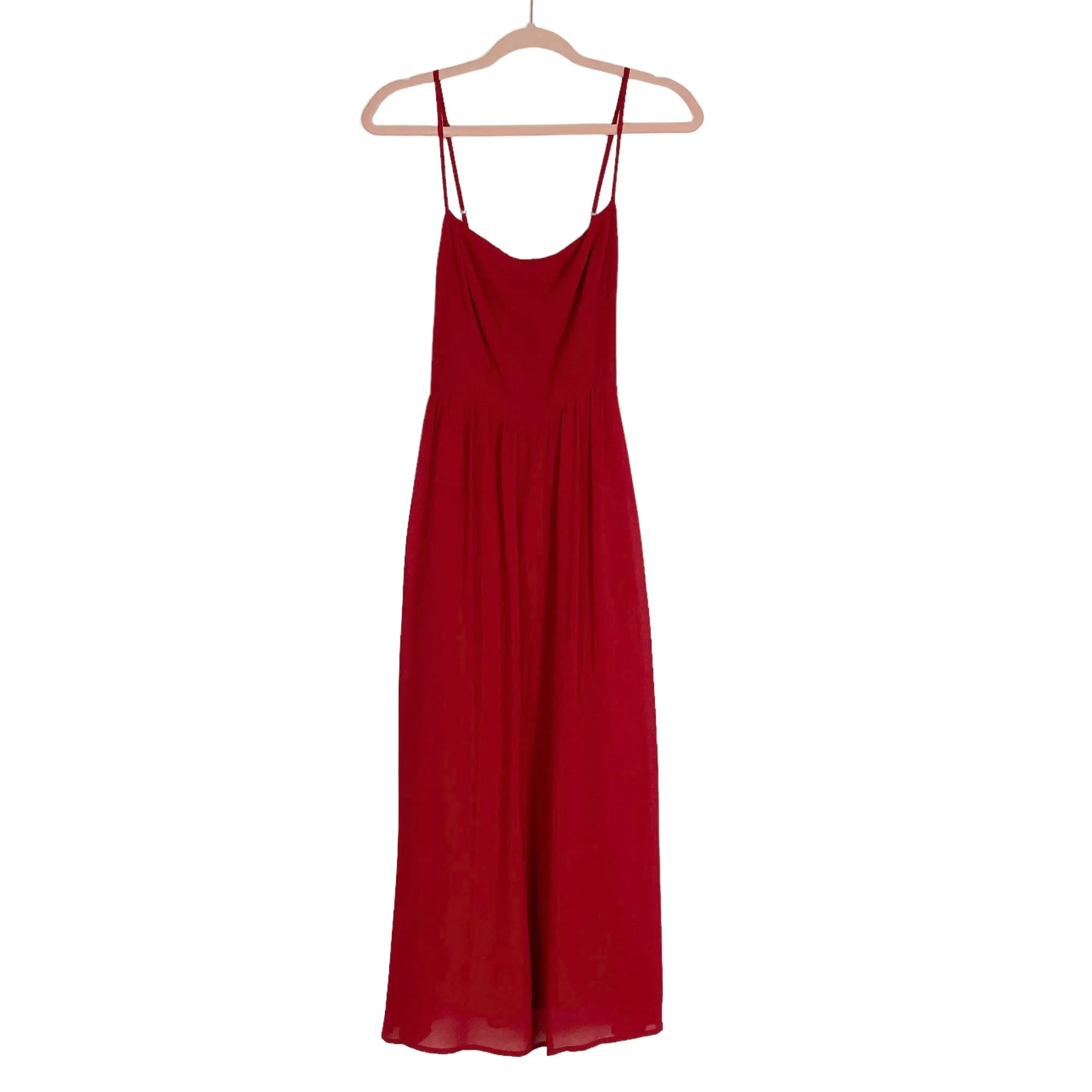 Reformation Red with Back Smocking Midi Dress- Size 0