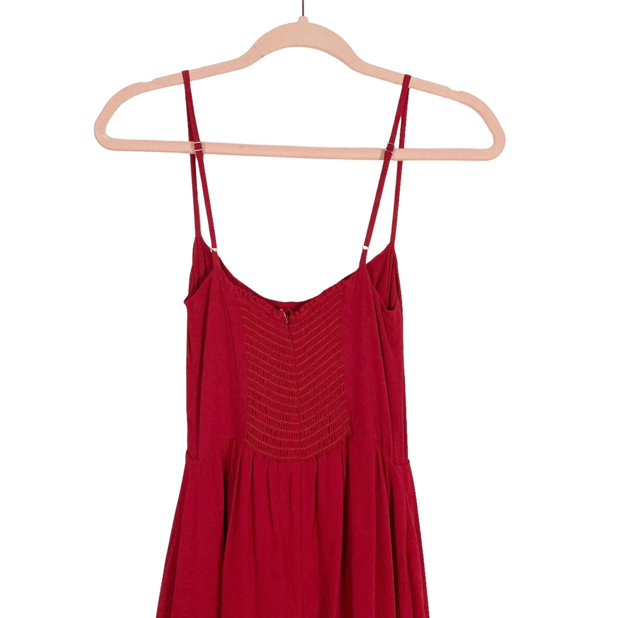 Reformation Red with Back Smocking Midi Dress- Size 0