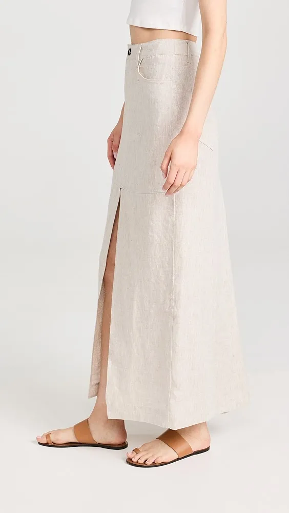 Reformation   Tazz Linen Maxi Skirt 