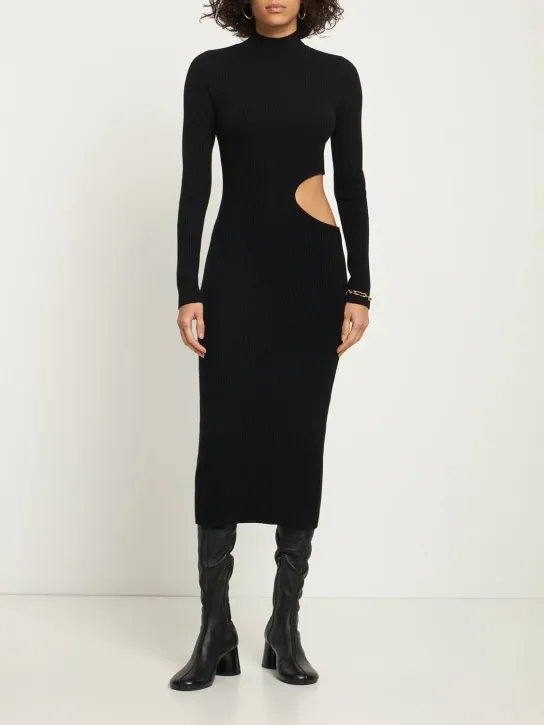 Reformation   Vallo cutout cashmere knit midi dress 