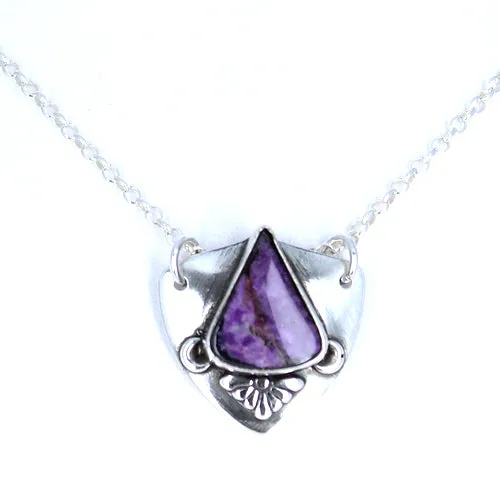 Royal Purple Sugilite Shield Pendant Sterling Southwest