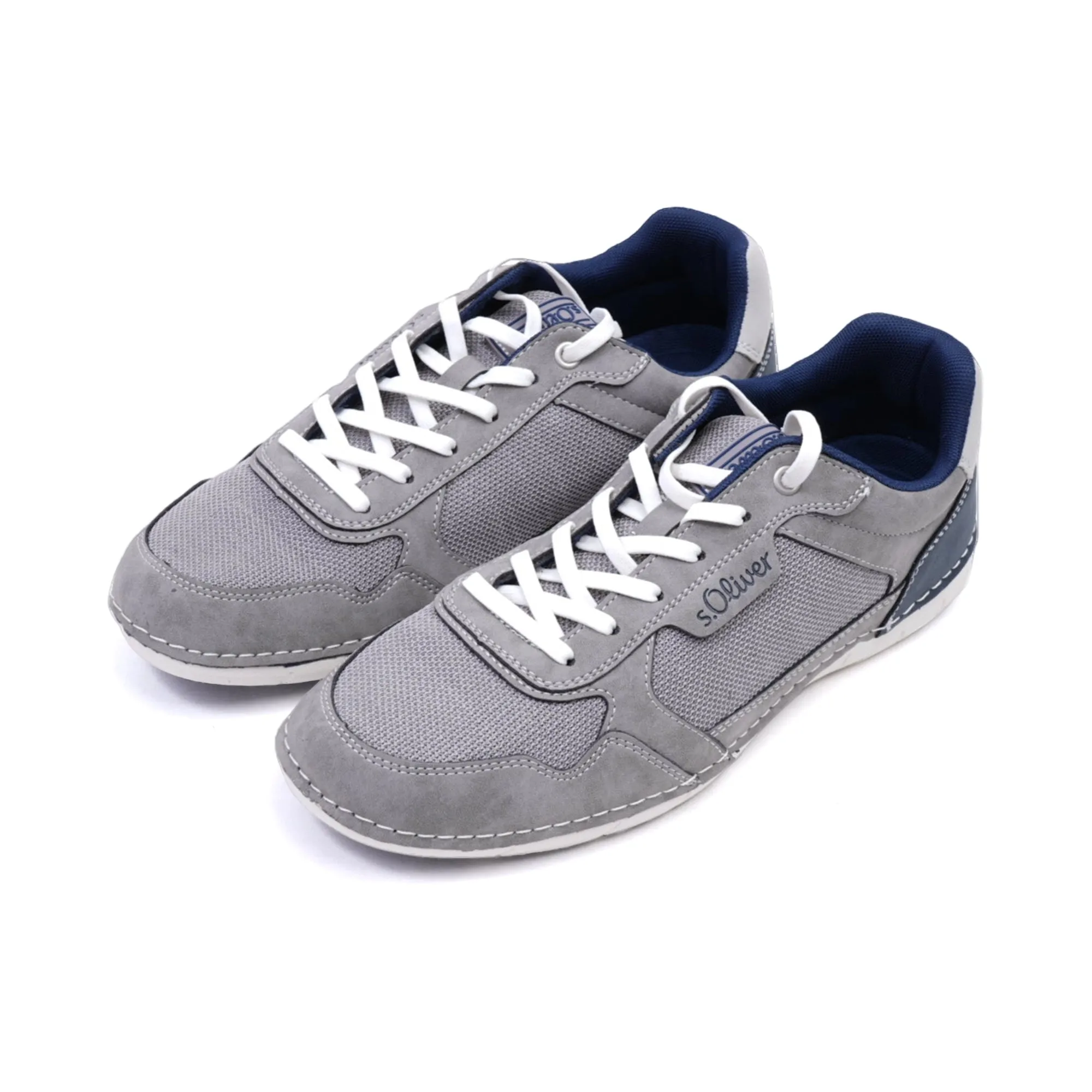 S. Oliver Men's Suede and Mesh Sneakers Grey