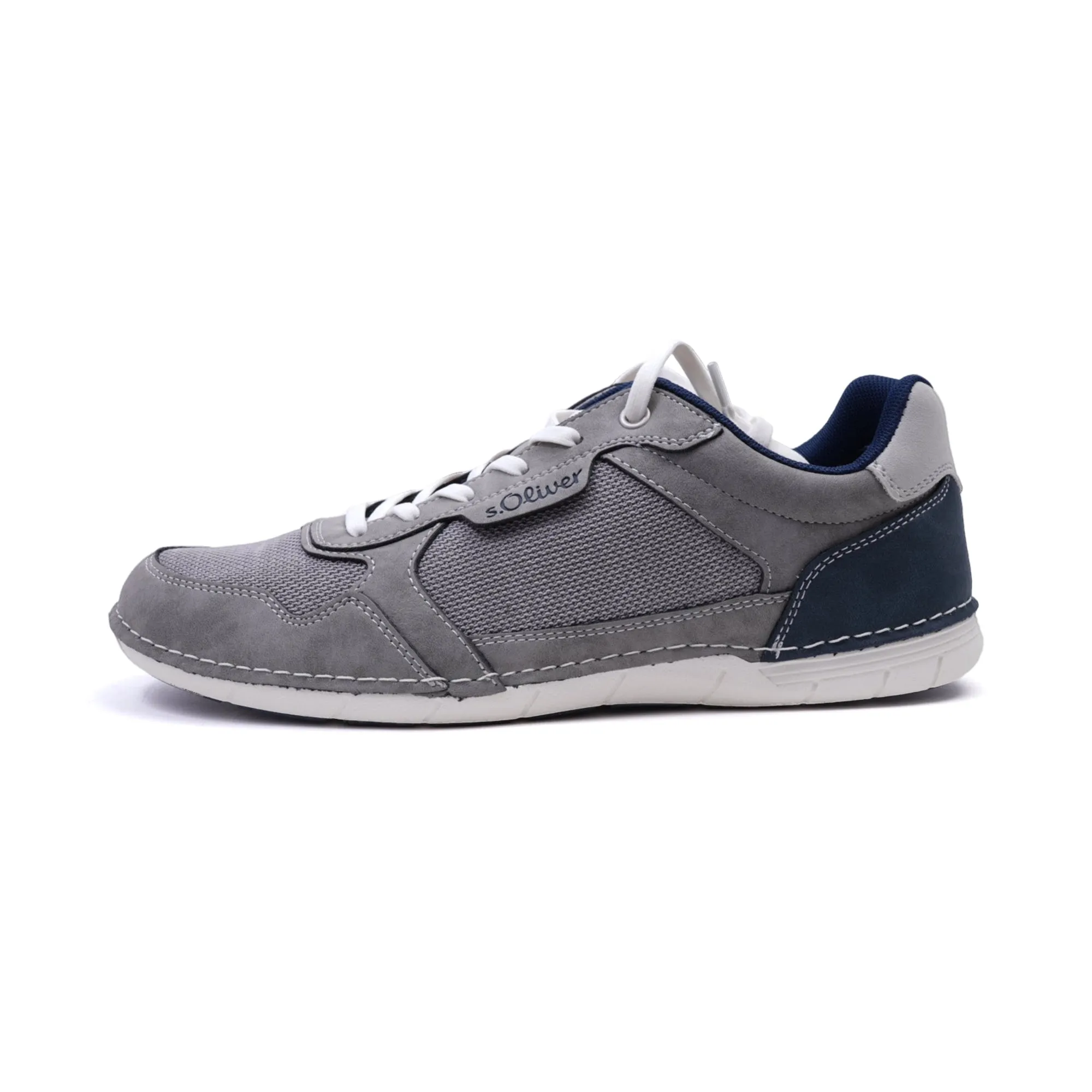 S. Oliver Men's Suede and Mesh Sneakers Grey