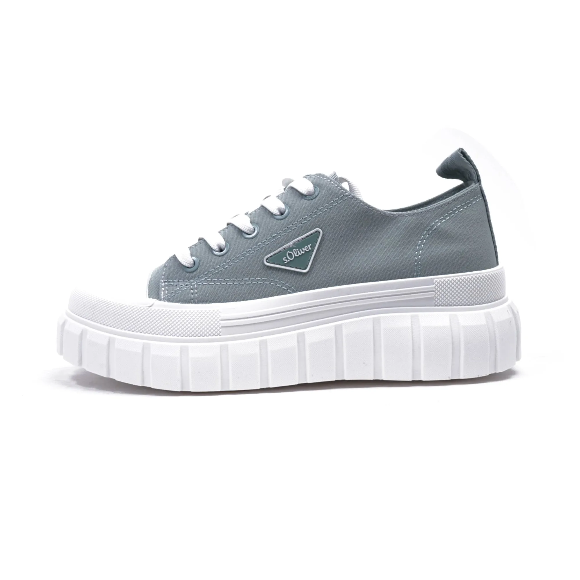 S. Oliver Women's Canvas Sneakers with Platform Sole Grey