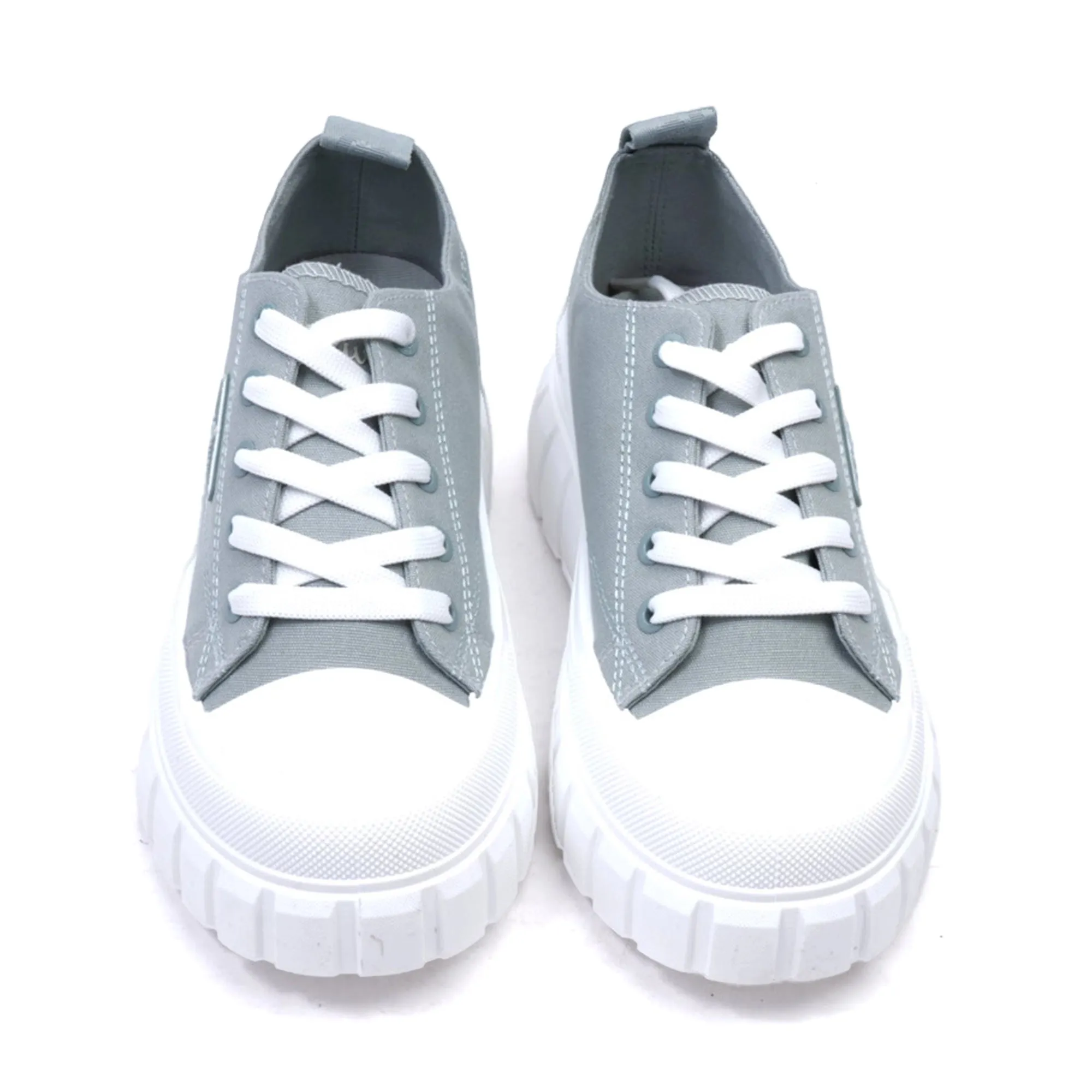 S. Oliver Women's Canvas Sneakers with Platform Sole Grey