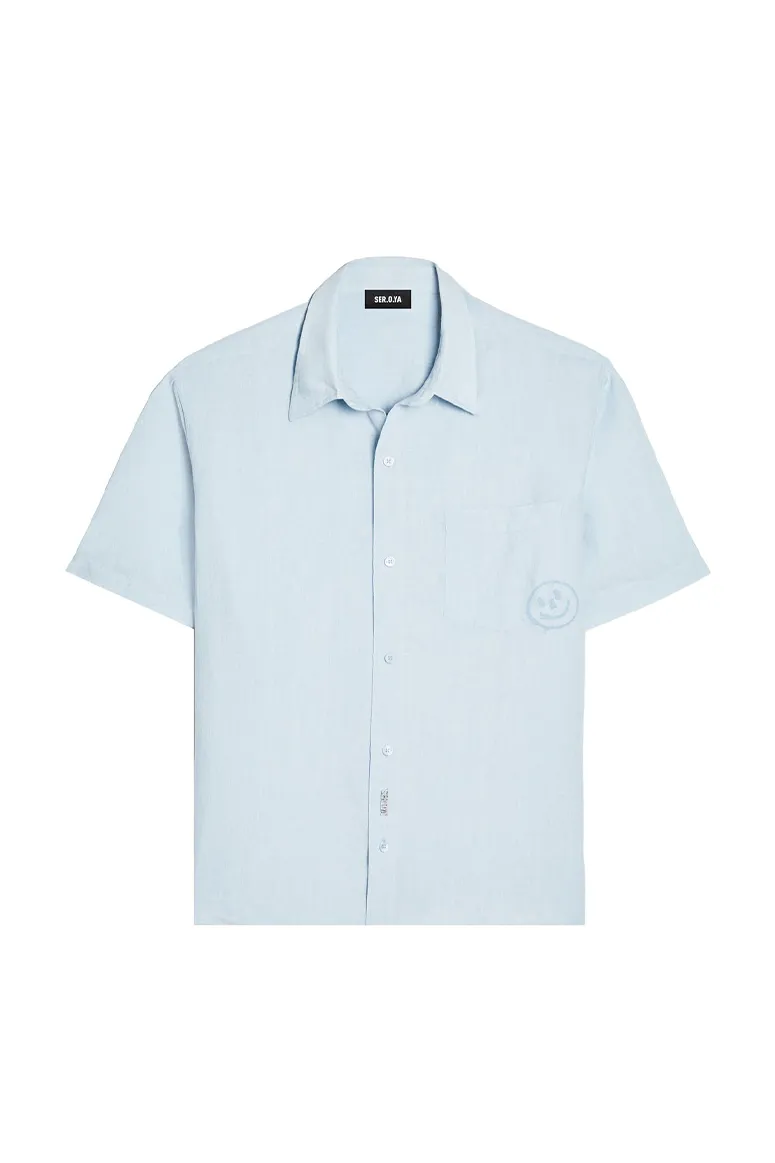 SER.O.YA - Jonah Linen Button Down - Light Blue