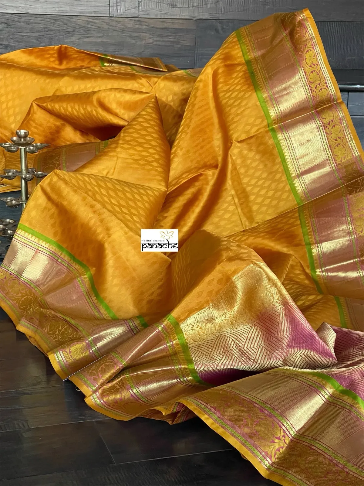 Silk Kanjivaram - Yellow Pink