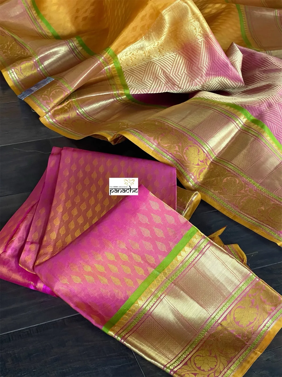 Silk Kanjivaram - Yellow Pink