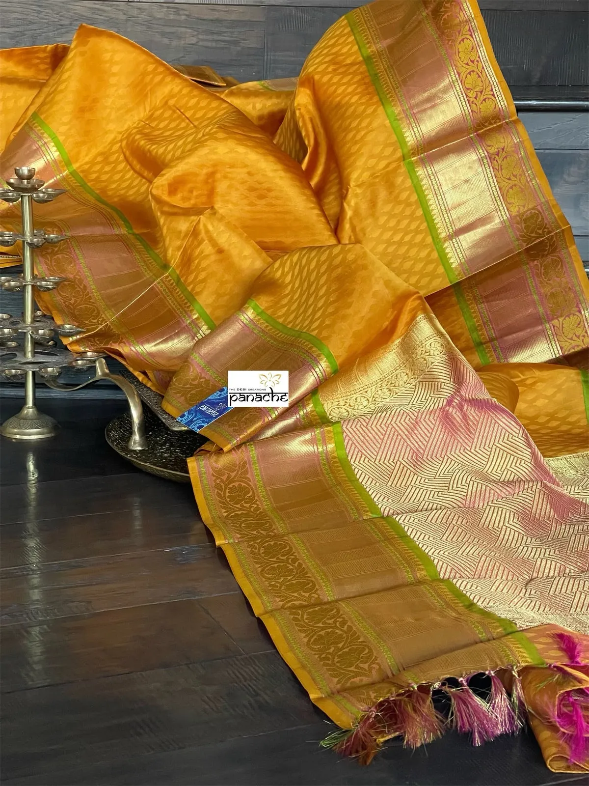 Silk Kanjivaram - Yellow Pink