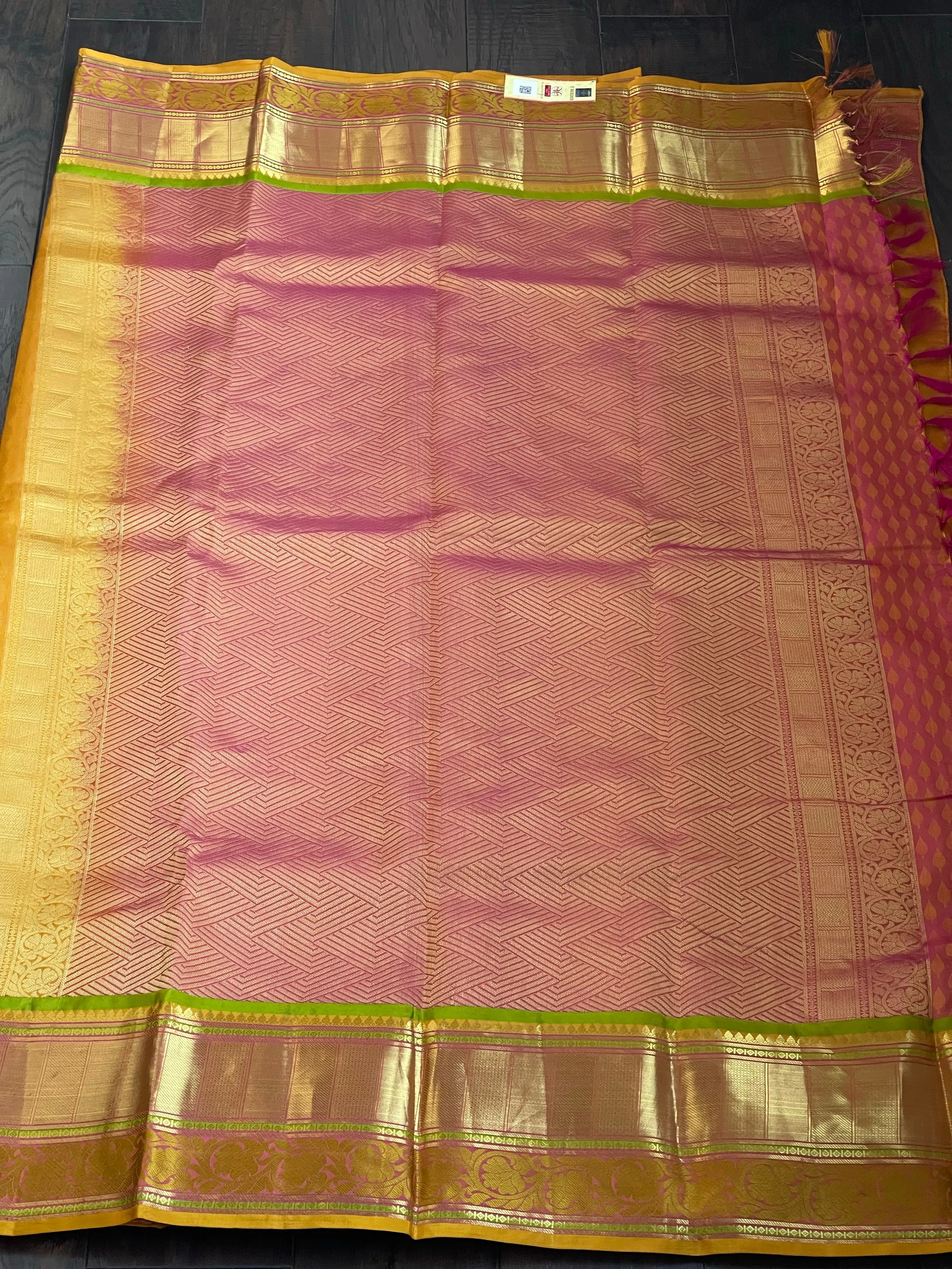 Silk Kanjivaram - Yellow Pink