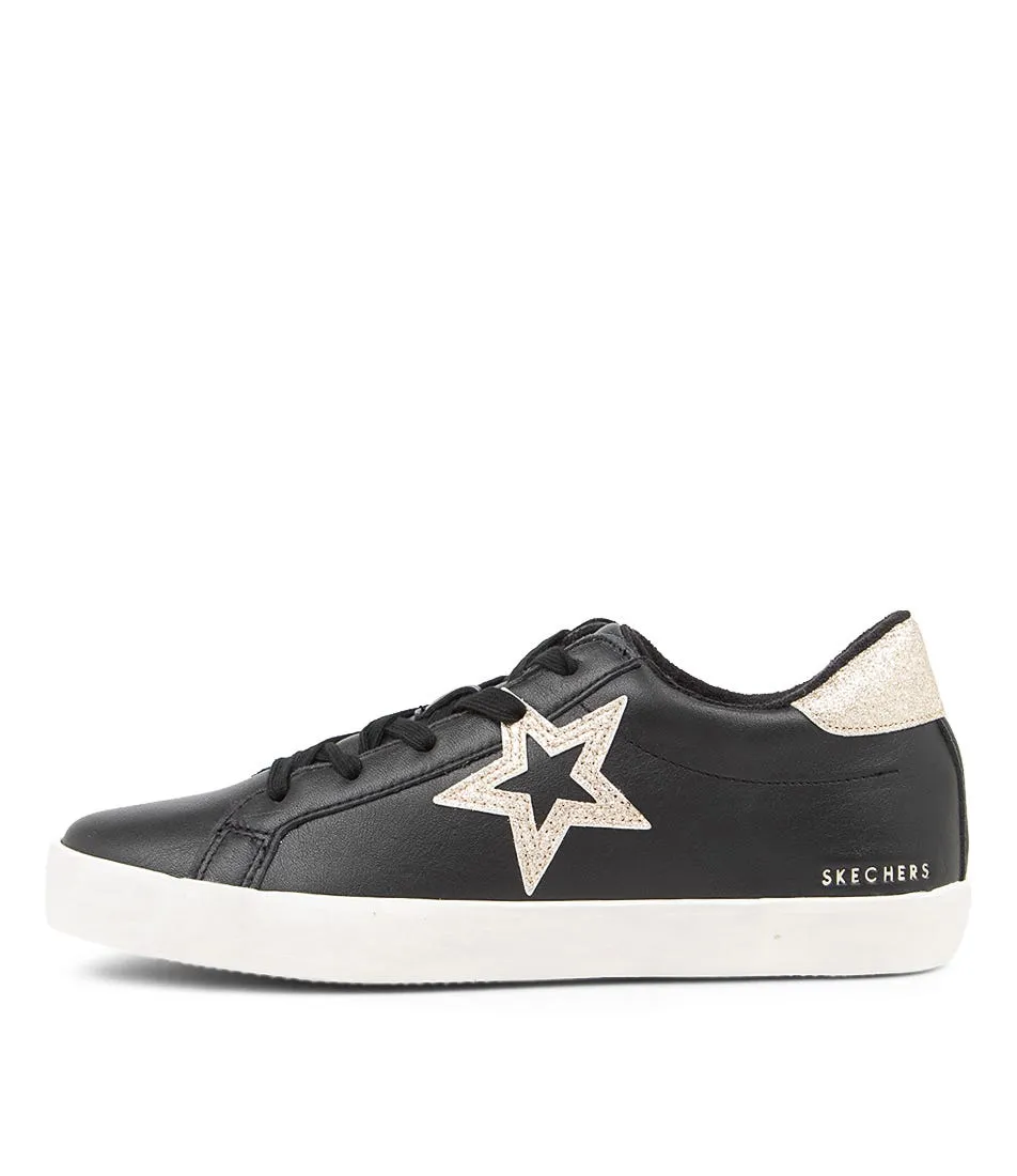 SKECHERS Diamond Starz Black Gold Smooth Sneakers