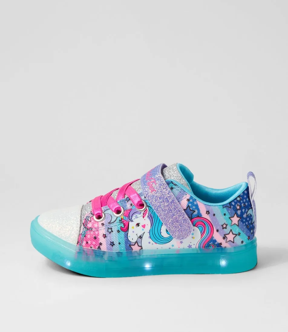 SKECHERS Twinkle Si Blue Multi Fabric Sneakers