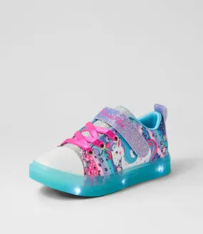 SKECHERS Twinkle Si Blue Multi Fabric Sneakers