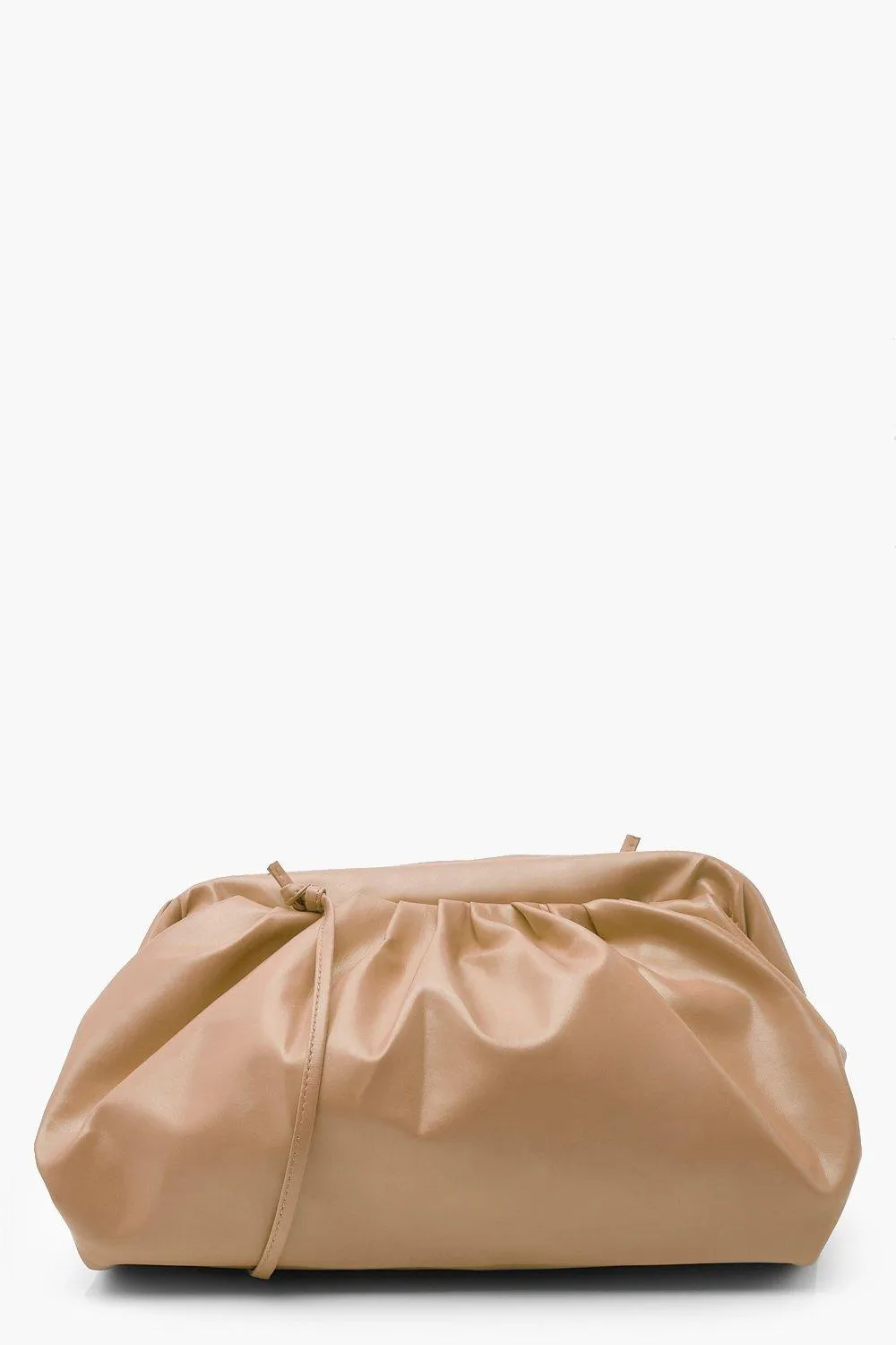 Slouchy Oversized PU Clutch & Strap Bag