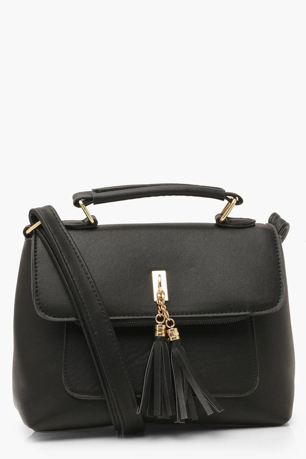 Smooth Pu Tassel Detail Cross Body Bag