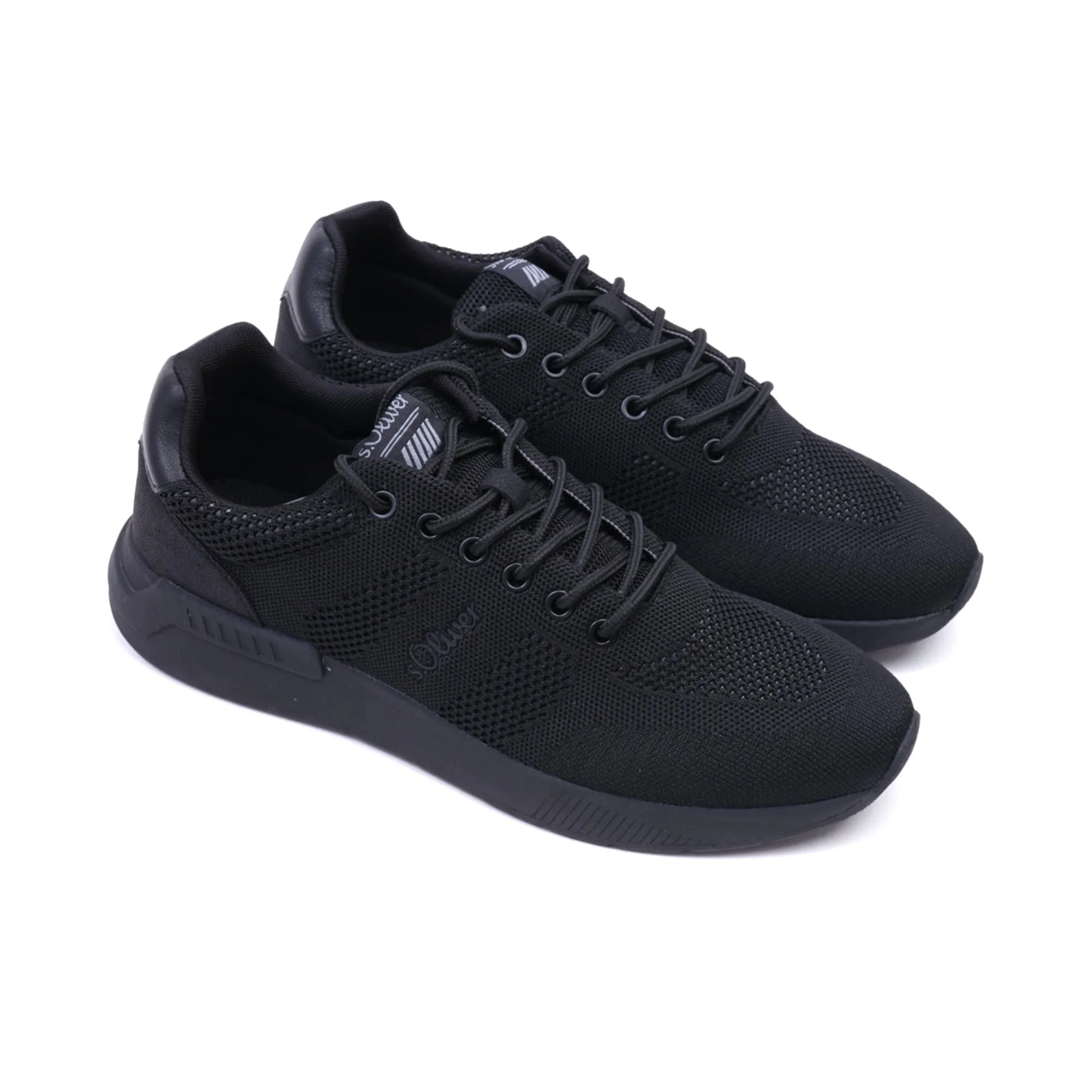 S.Oliver Breathable Men's Knit Sneakers Black