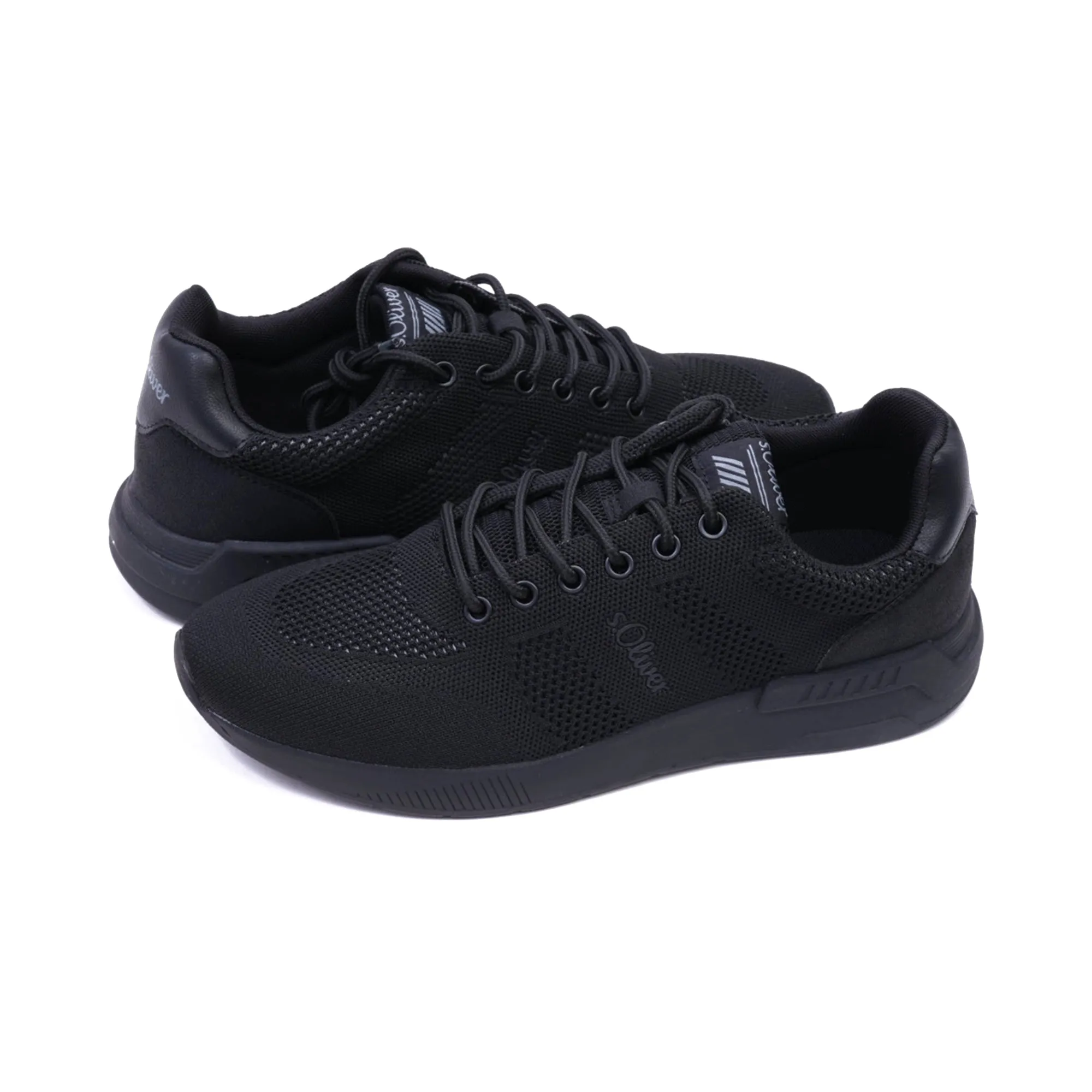 S.Oliver Breathable Men's Knit Sneakers Black