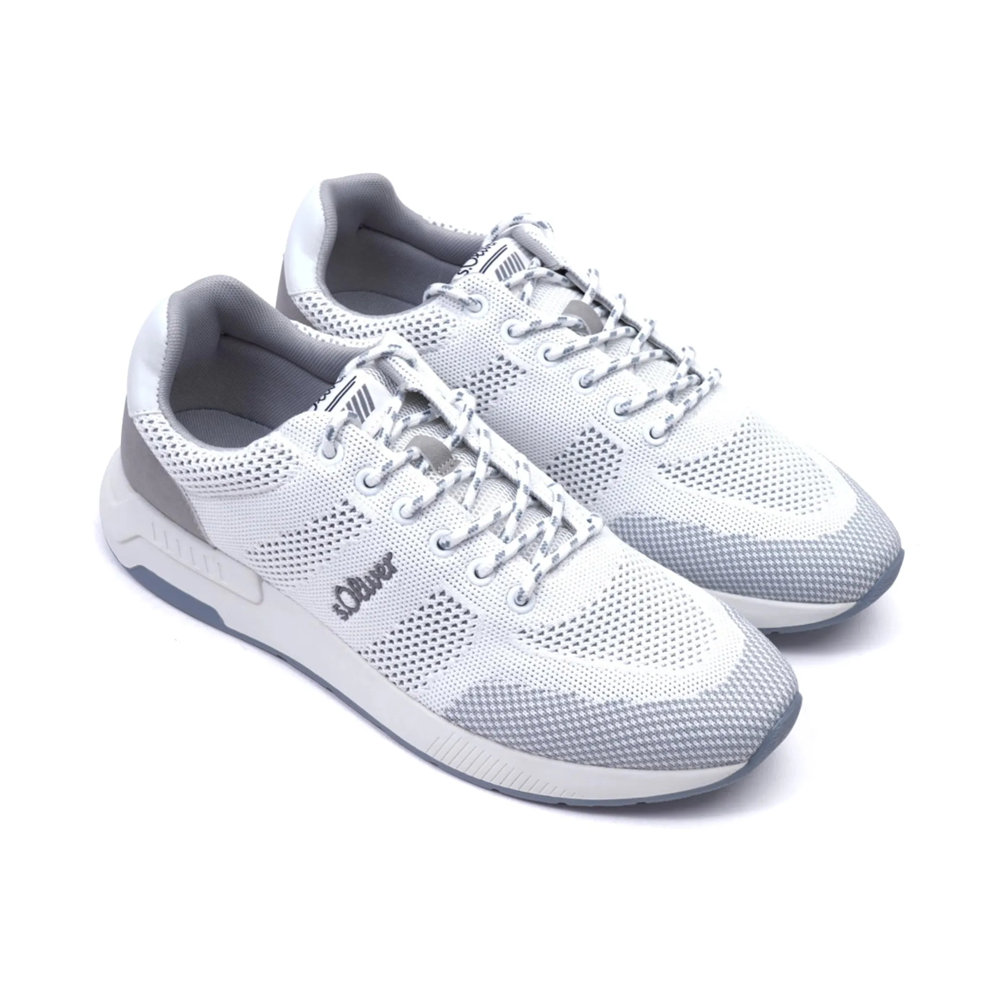 S.Oliver Breathable Men's Knit Sneakers White Grey