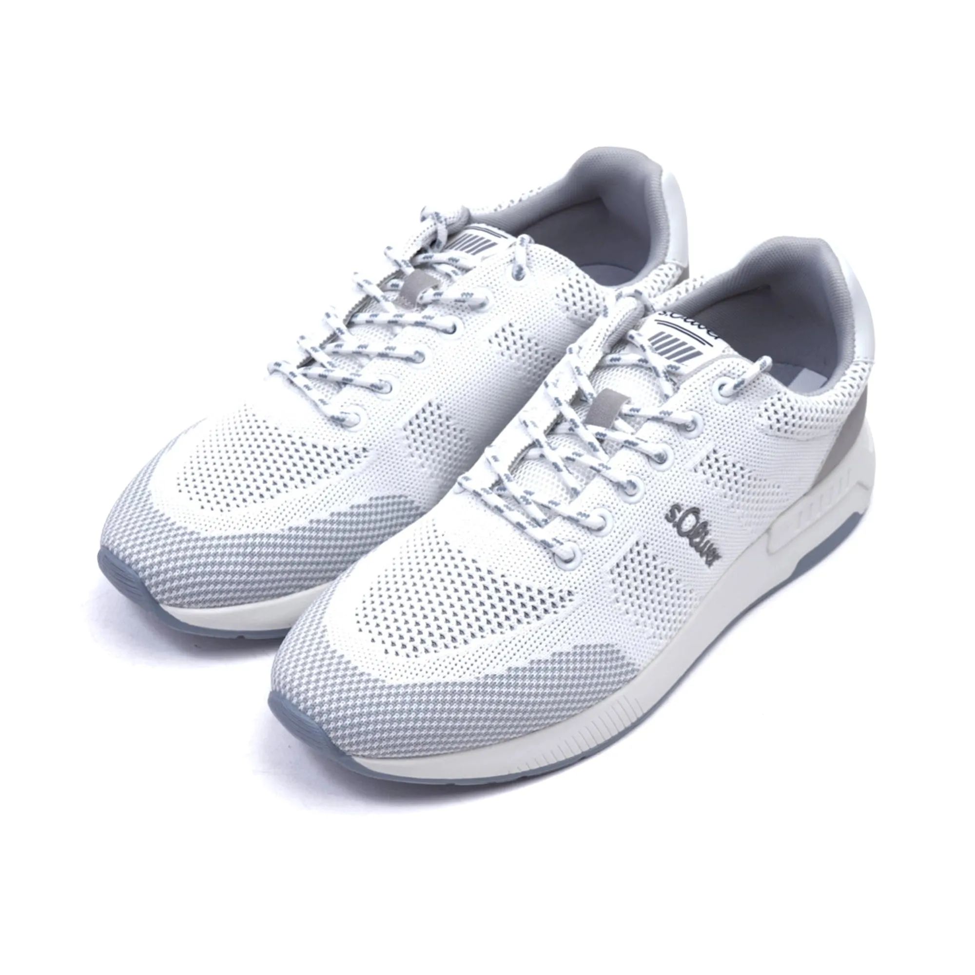 S.Oliver Breathable Men's Knit Sneakers White Grey