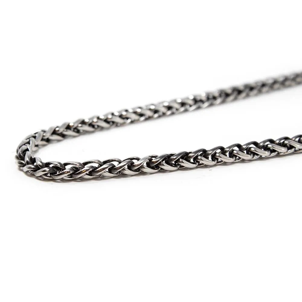 Stainless Steel Black Oxidized Franco Necklace