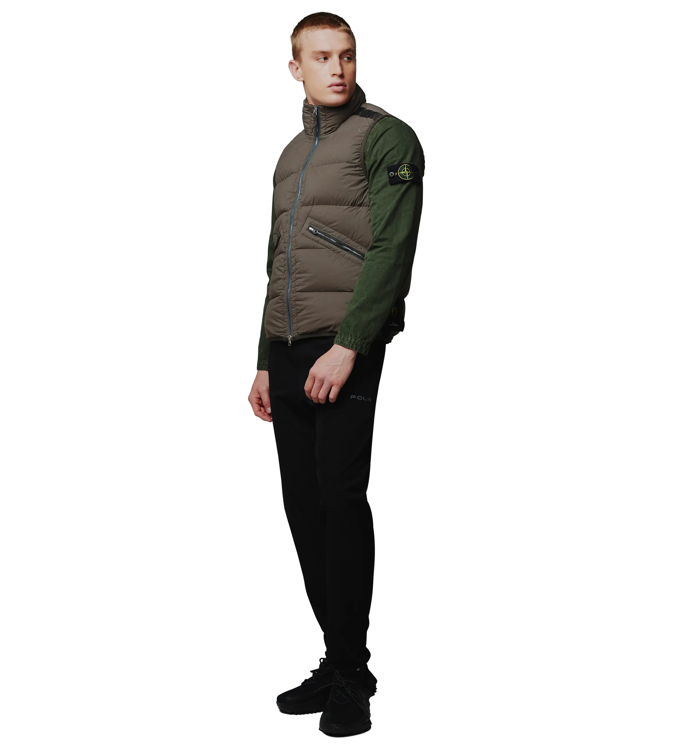 Stone Island    Logo-Appliquéd Webbing-Trimmed Quilted Shell Down Gilet