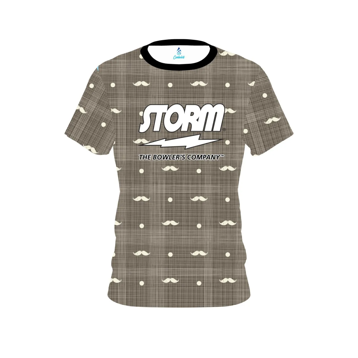 Storm Brown Plaid Mustache CoolWick Bowling Jersey