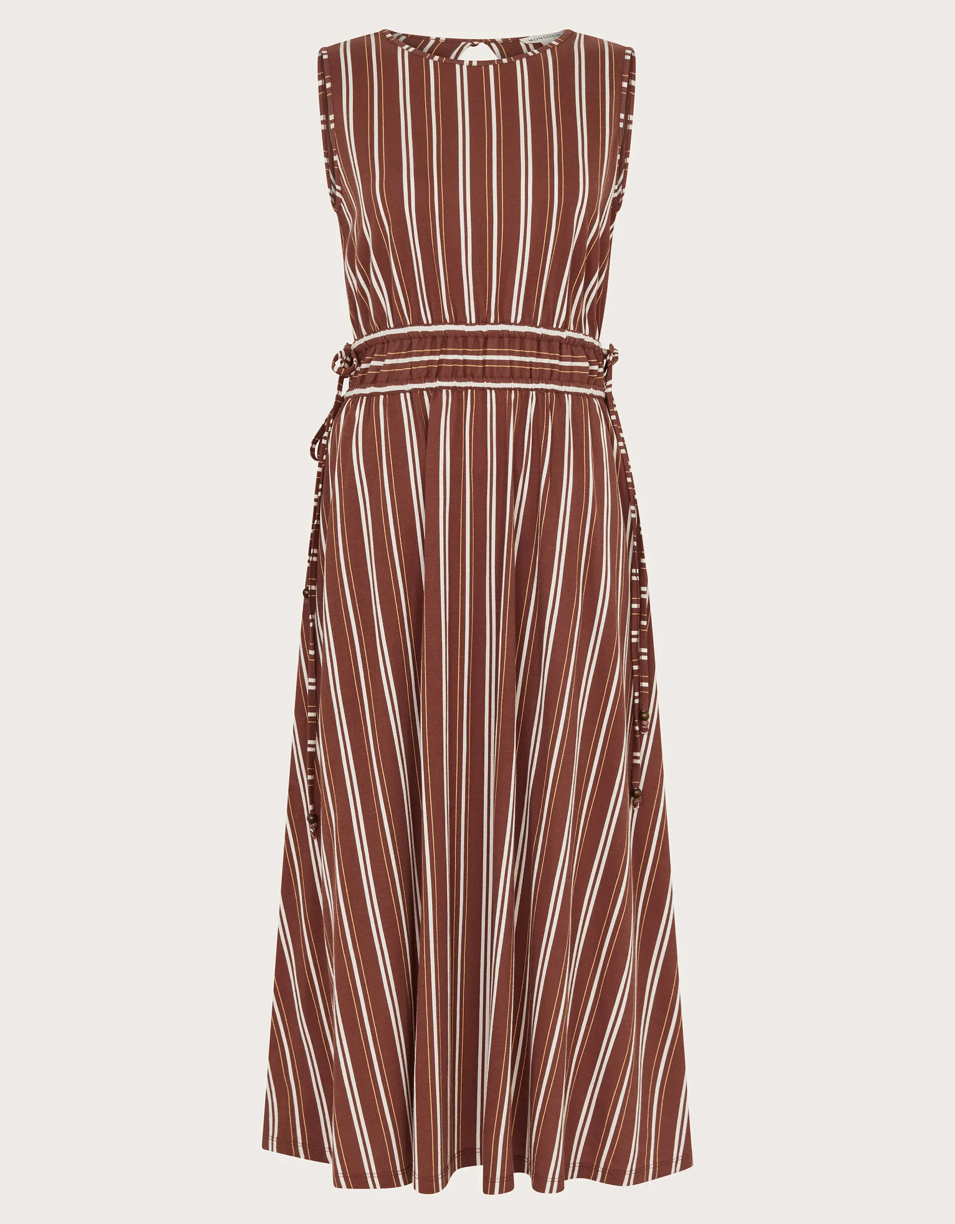 Stripe Jersey Dress Brown