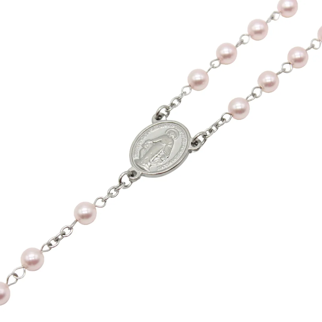 Swarovski Pearl Crystal Rosary - White/Peach/Blue/Pink (Personalisation Available)