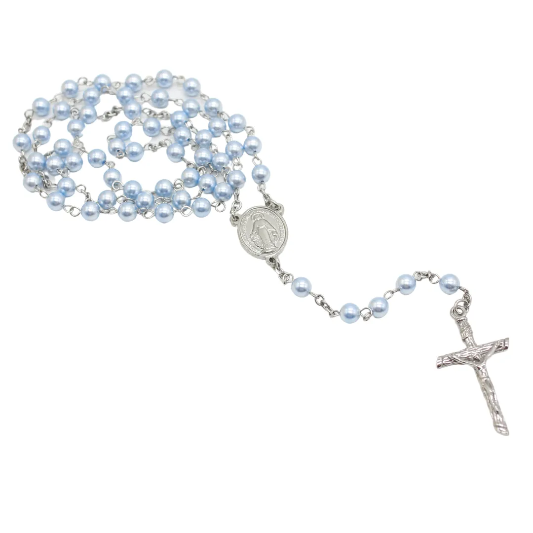 Swarovski Pearl Crystal Rosary - White/Peach/Blue/Pink (Personalisation Available)