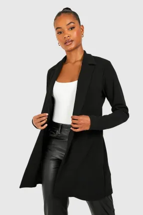 Tall Basic Jersey Knit Fitted Longline Blazer