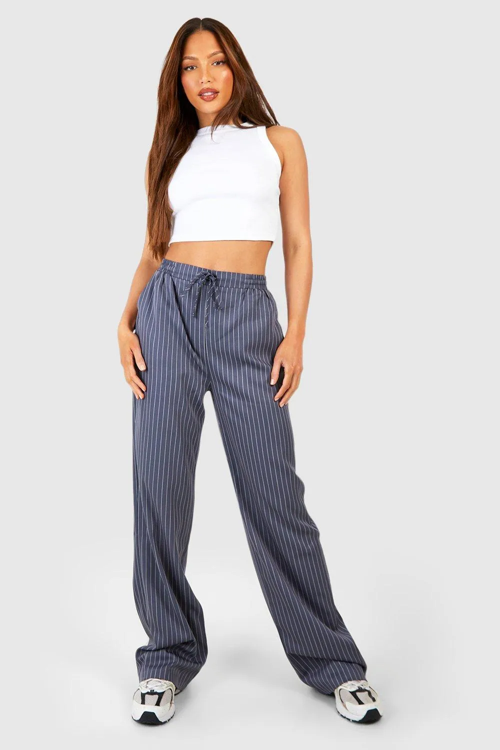 Tall Pinstripe Relaxed Wide Leg Pants