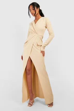 Tall Split Maxi Jersey Knit Blazer Dress