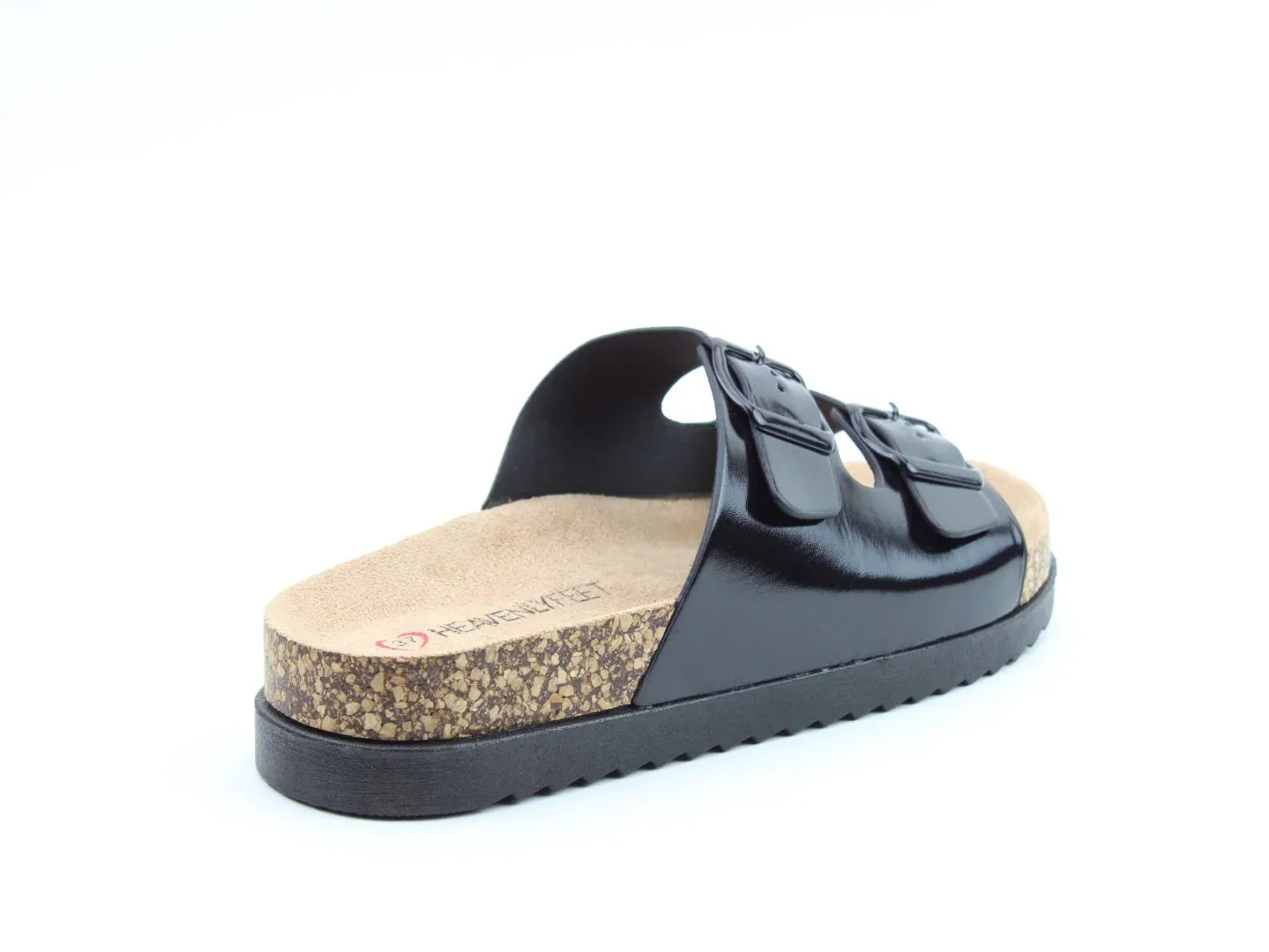 Totnes Double Buckle Slider- Black- Heavenly Feet