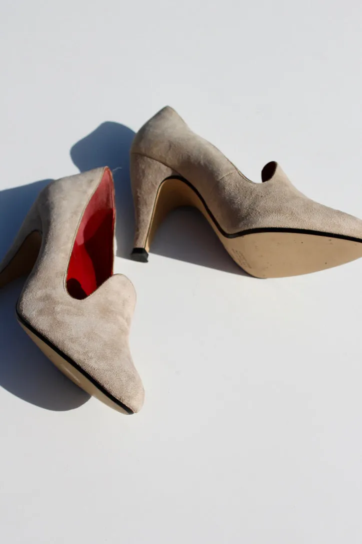 Vintage Sand Suede Pumps