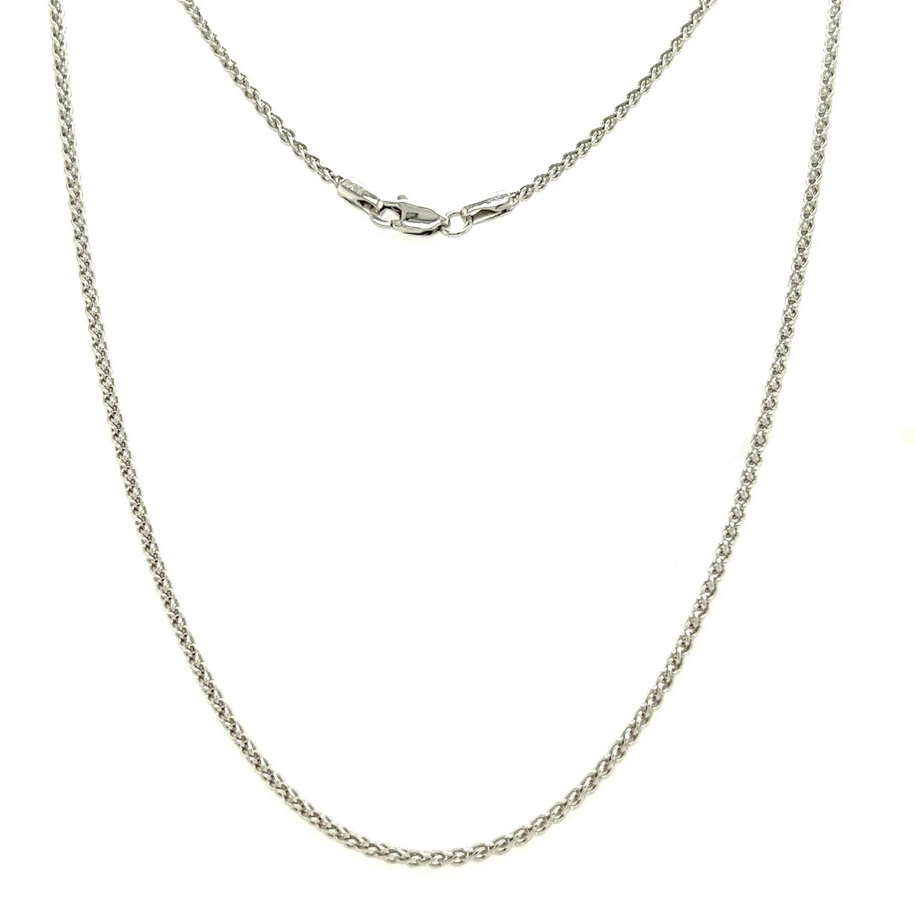 Wheat Chain 1.65mm in 14K White Gold