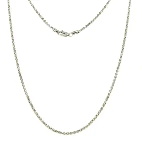 Wheat Chain 1.65mm in 14K White Gold