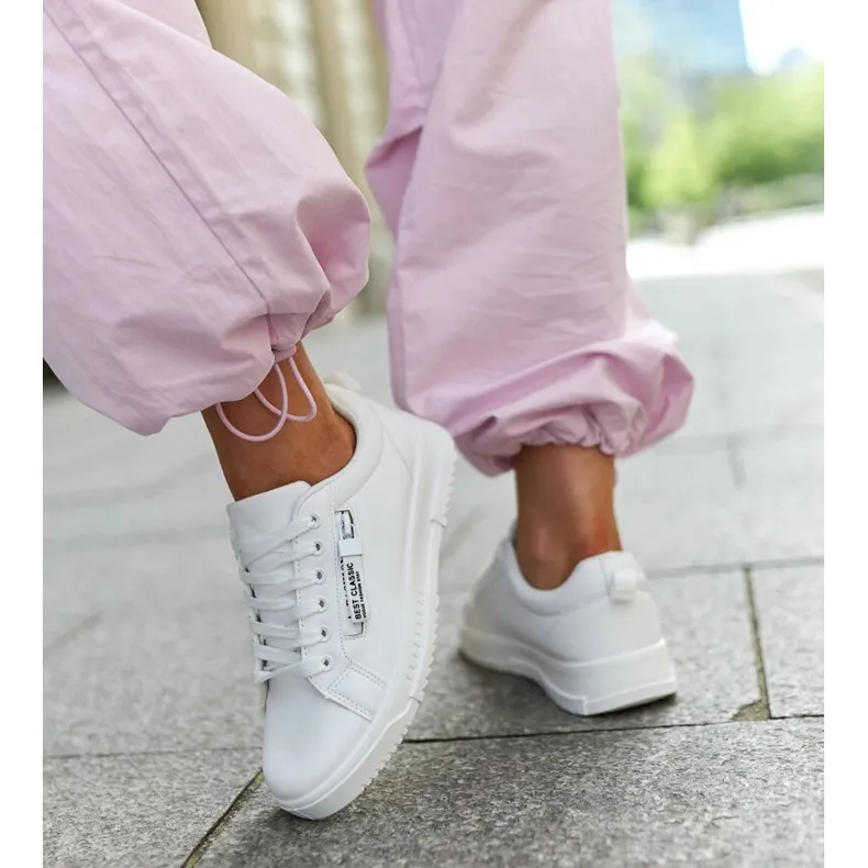 White Brecht eco leather sneakers